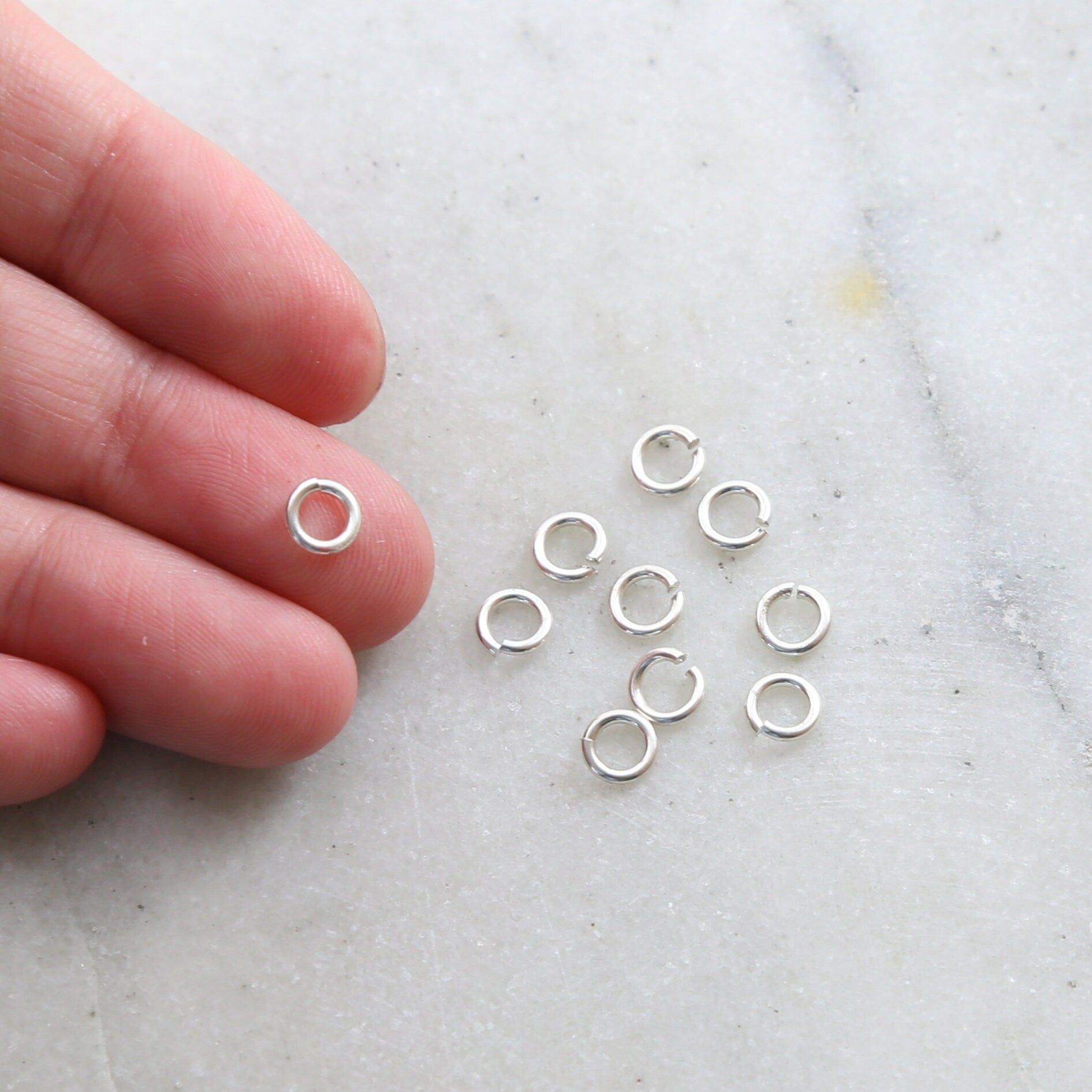 Sterling Silver 5mm Heavy Weight 18 Gauge Open Jump Rings Charm Links (10pc)