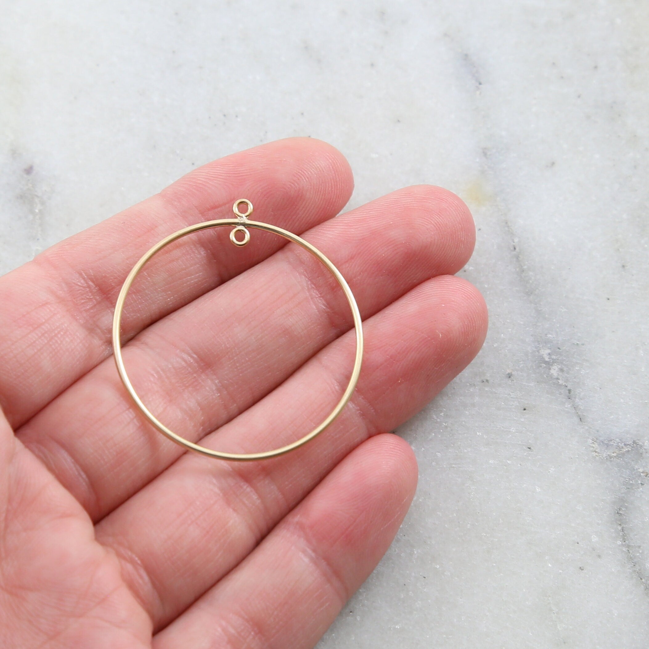 Sterling Silver or 14K Gold Filled Circle Round 31mm Chandelier Finding (2pc)