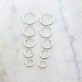 Sterling Silver Small Endless Hoop Earrings 18mm 16mm 14mm 12mm 10mm (2pc)