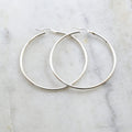 Sterling Silver Large 50mm Thick Flex Tube Hoop Earrings 2 Inch Earring (2pc)