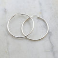 Sterling Silver Large 45mm Thick Flex Tube Hoop Earrings Earring Wires (2pc)