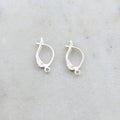 18mmx10mm Sterling Silver Top Notch Leverback Earring Hooks (2pc)