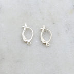 18mmx10mm Sterling Silver Top Notch Leverback Earring Hooks (2pc)
