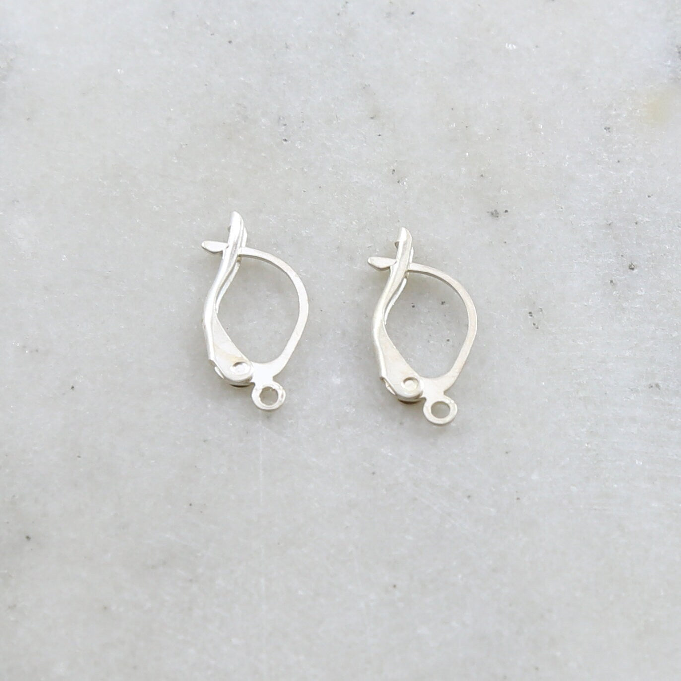 18mmx10mm Sterling Silver Top Notch Leverback Earring Hooks (2pc)