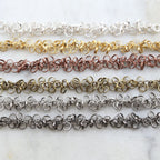 Brass Tiny Dangle Circle Chain in Antique Silver Antique – Sold by the Foot