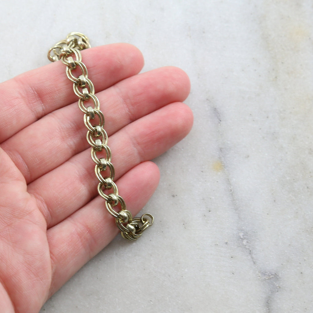 7.5mmx6.8mm Brass Rolo Slanted Oval Chain in 6 Finishes – Sold by the Foot