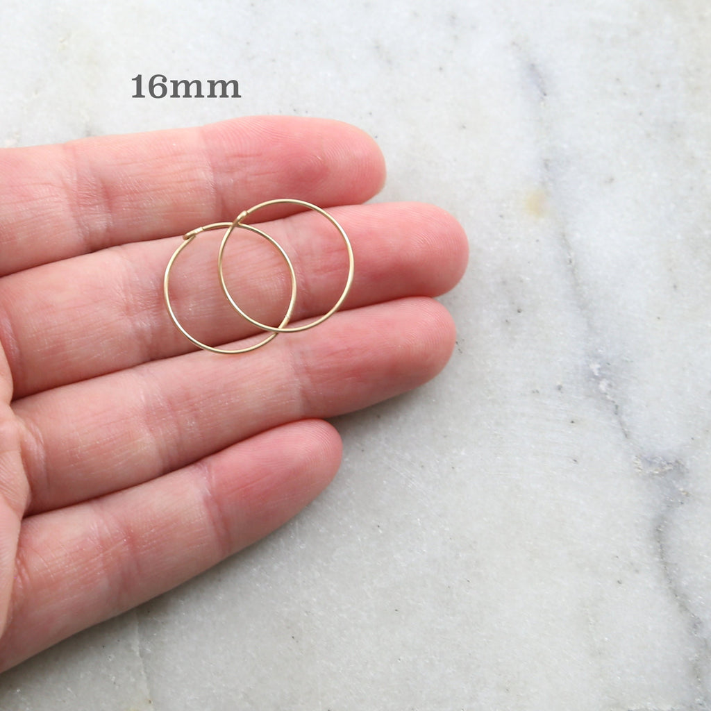 Sterling Silver or 14K Gold Filled Beading Hoop Earring Wire 40mm 25mm (2pc)