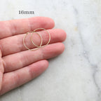 Sterling Silver or 14K Gold Filled Beading Hoop Earring Wire 40mm 25mm (2pc)
