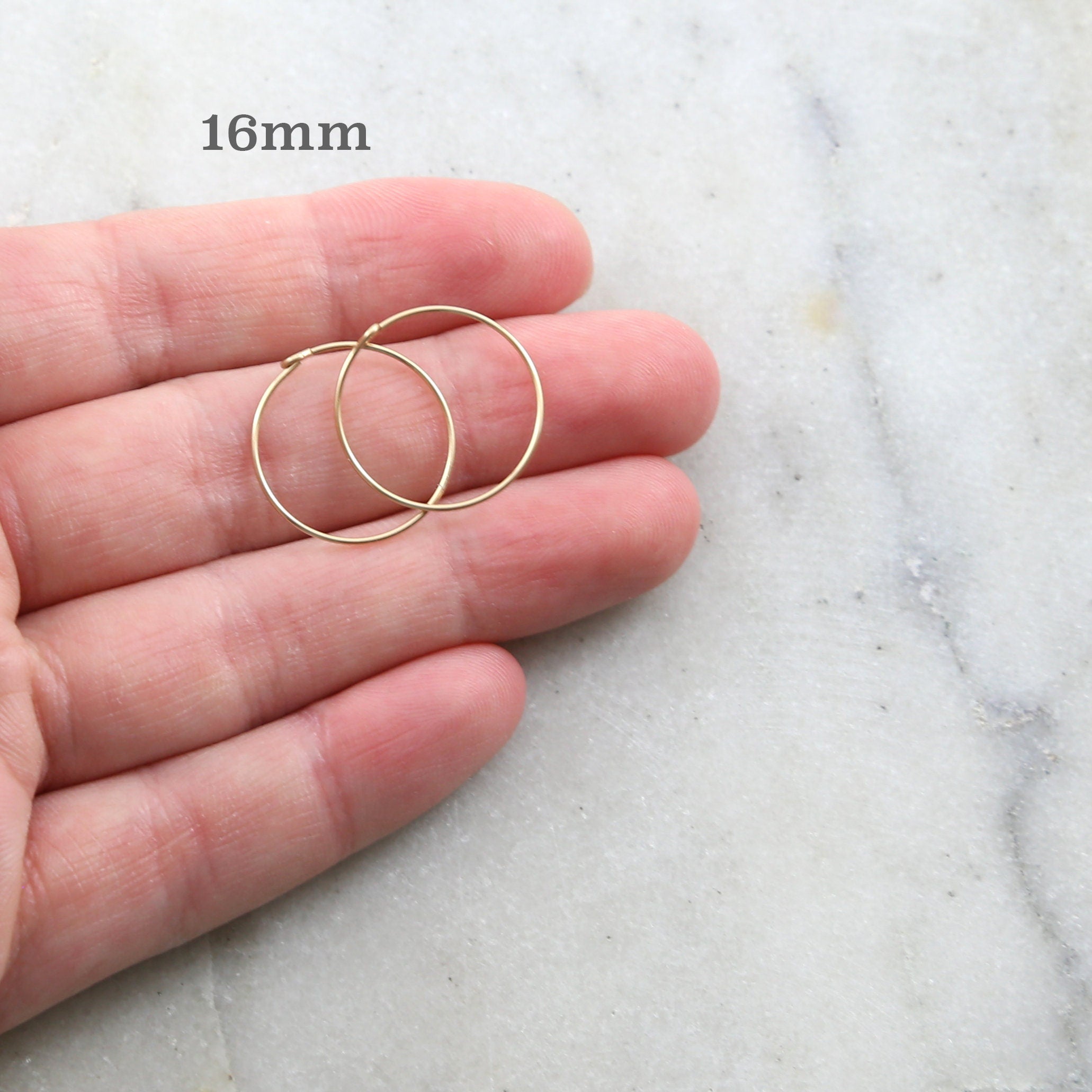 Sterling Silver or 14K Gold Filled Beading Hoop Earring Wire 40mm 25mm (2pc)
