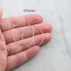 Sterling Silver or 14K Gold Filled Beading Hoop Earring Wire 40mm 25mm (2pc)