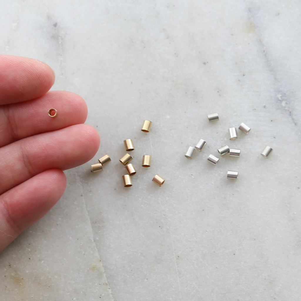 Sterling Silver or 14K Gold Filled Large Crimp Bead Tube 3mm x 3mm (10pc)