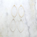 Sterling Silver or 14K Gold Filled Marquise Leaf Shape 47mm x 20mm (2pc)