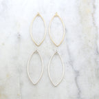 Sterling Silver or 14K Gold Filled Marquise Leaf Shape 47mm x 20mm (2pc)