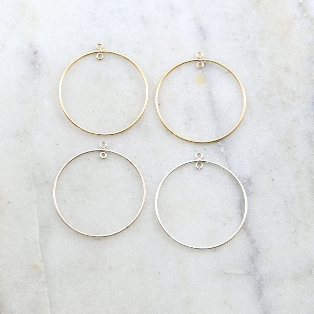 Sterling Silver or 14K Gold Filled Circle Round 31mm Chandelier Finding (2pc)