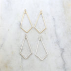 Sterling Silver or 14K Gold Filled Diamond Shape 45mm x 21mm Chandelier (2pc)