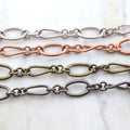 Brass Heavy Duty Strong Circle and Slanted Oval Purse Chain – Sold by the Foot