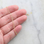 Brass Extra Dainty Minimal Flat Link Cable Chain 2.75mm X – Sold by the Foot