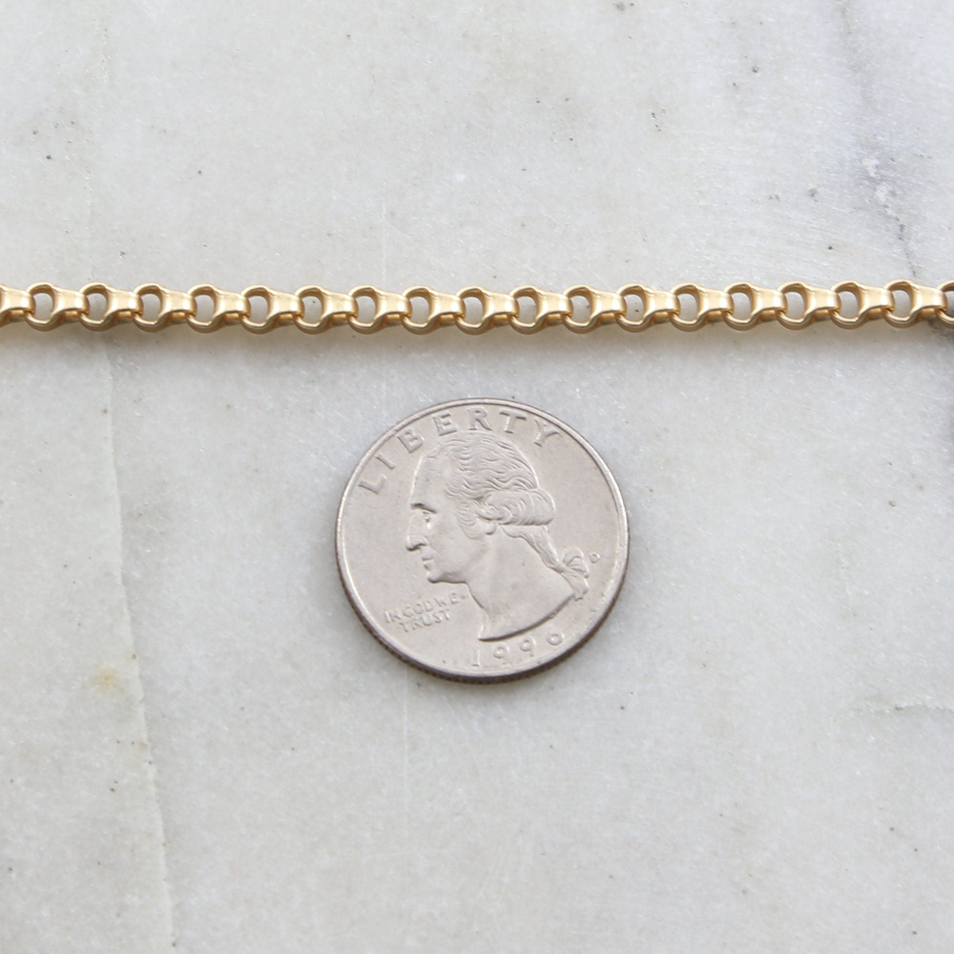 5.5mmx4mm Brass Plated Chain Thick Sturdy Oblong Circle – Sold by the Foot