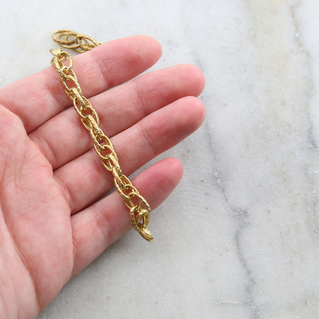 Brass Textured Multi Layer Oval Dimpled Chain in 6 Finishes – Sold by the Foot