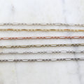 8mmx3mm Brass Plated Oval Link with 5 Circles Fancy Chain – Sold by the Foot