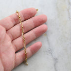 8mmx3mm Brass Plated Oval Link with 5 Circles Fancy Chain – Sold by the Foot