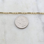 8mmx3mm Brass Plated Oval Link with 5 Circles Fancy Chain – Sold by the Foot