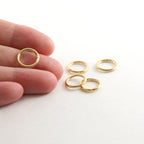 Brass Small 11mm Shiny Gold Smooth Open Circle Connector Ring (5pc)