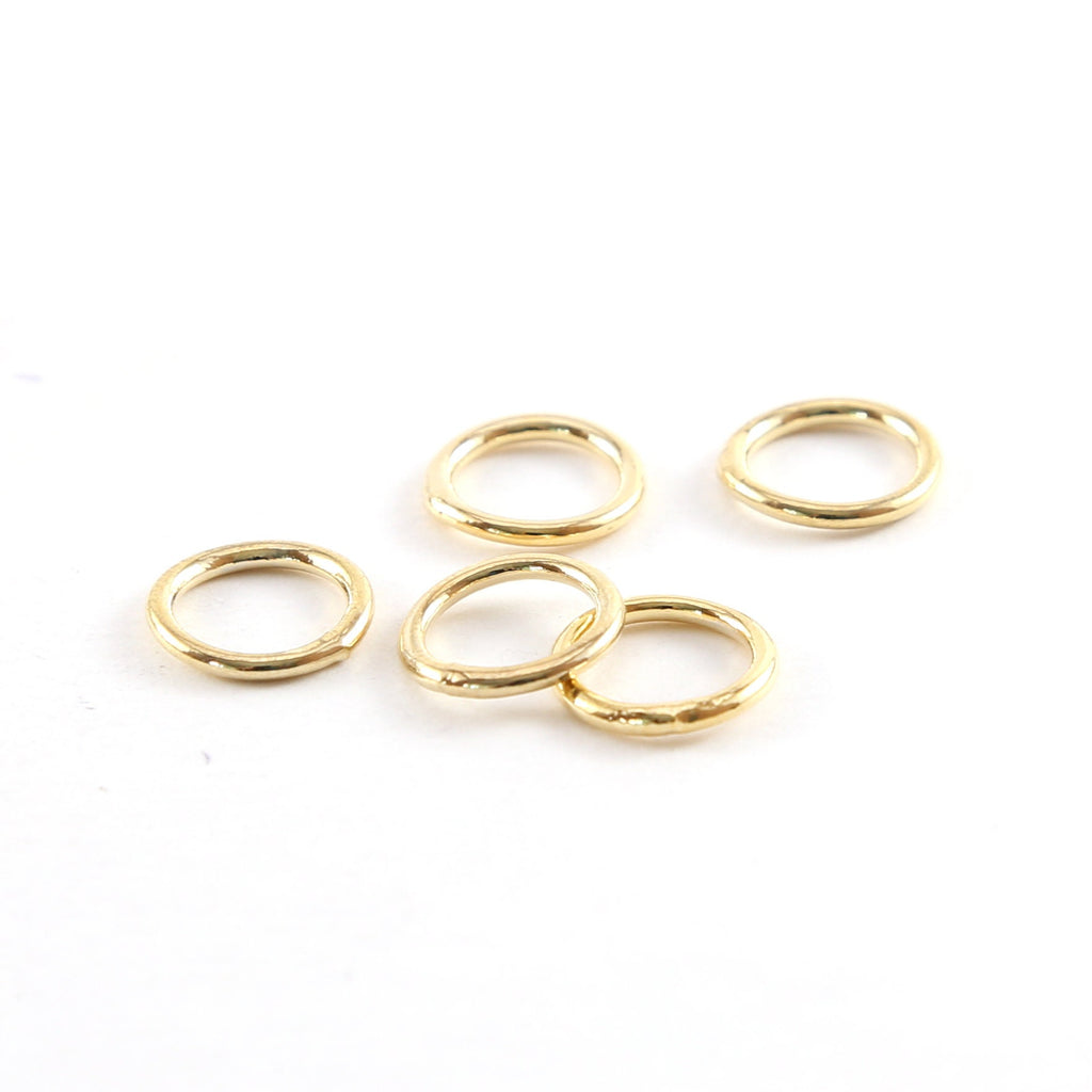 Brass Small 11mm Shiny Gold Smooth Open Circle Connector Ring (5pc)