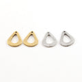 15mmx13mm Pewter Metal Speckle Textured Open Teardrop Petal Pendant (2pc)