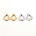 15mmx13mm Pewter Metal Speckle Textured Open Teardrop Petal Pendant (2pc)