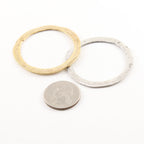 Pewter Extra Large 45mm Metal Raw Organic Open Circle