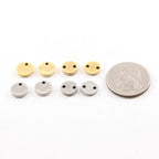 Sterling Silver or Pewter Thick 10mm Small Round Stamping Disc 1 Hole (2pc)