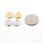 Sterling Silver or Pewter Textured Hammered 13mm x 12mm Organic Raw (2pc)