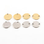 Sterling Silver or Pewter Thin 13mm Organic Raw Shape Round Stamping (2pc)