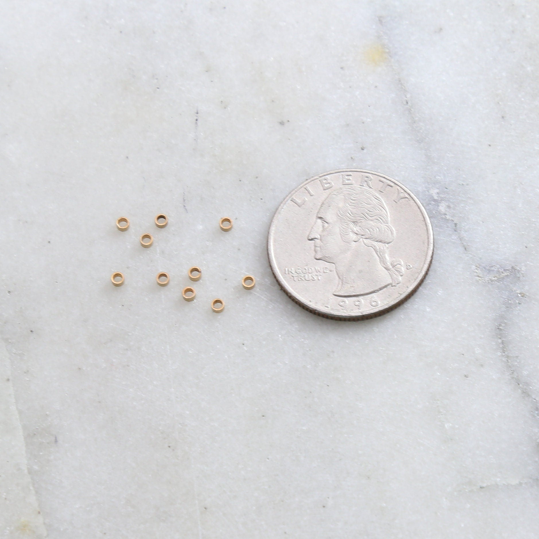 Sterling Silver or 14K Gold Filled Micro Mini Crimp Bead Tube 1mm x 2mm (10pc)