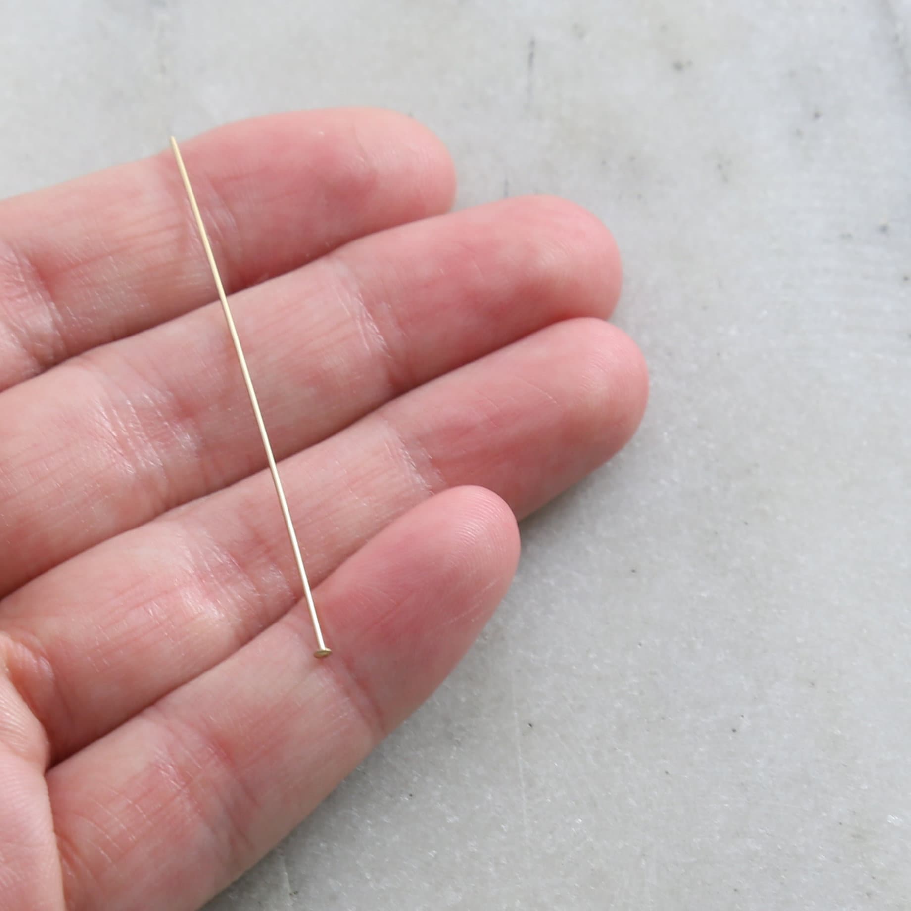 Sterling Silver or 14K Gold Filled 2 Inch Flat Head Pin 24 Gauge (10pc)