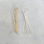 Sterling Silver or 14K Gold Filled 2 Inch Flat Head Pin 24 Gauge (10pc)
