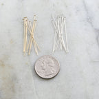 Sterling Silver or 14K Gold Filled 1.5 Inch Flat Head Pin 24 Gauge (10pc)