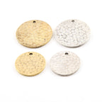 Sterling Silver or Pewter 2 Size Options Metal Textured Hammered Round Circle