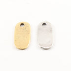 23mmx 10mm Pewter Metal Oblong Long Oval Rounded Stamping Disc Tag Charm (2pc)