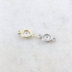 Sterling Silver or Vermeil Small Oxidized or CZ Cubic Zirconia 6mm Charm