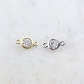 Sterling Silver or Vermeil Small Oxidized or CZ Cubic Zirconia 6mm Charm