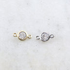 Sterling Silver or Vermeil Small Oxidized or CZ Cubic Zirconia 6mm Charm