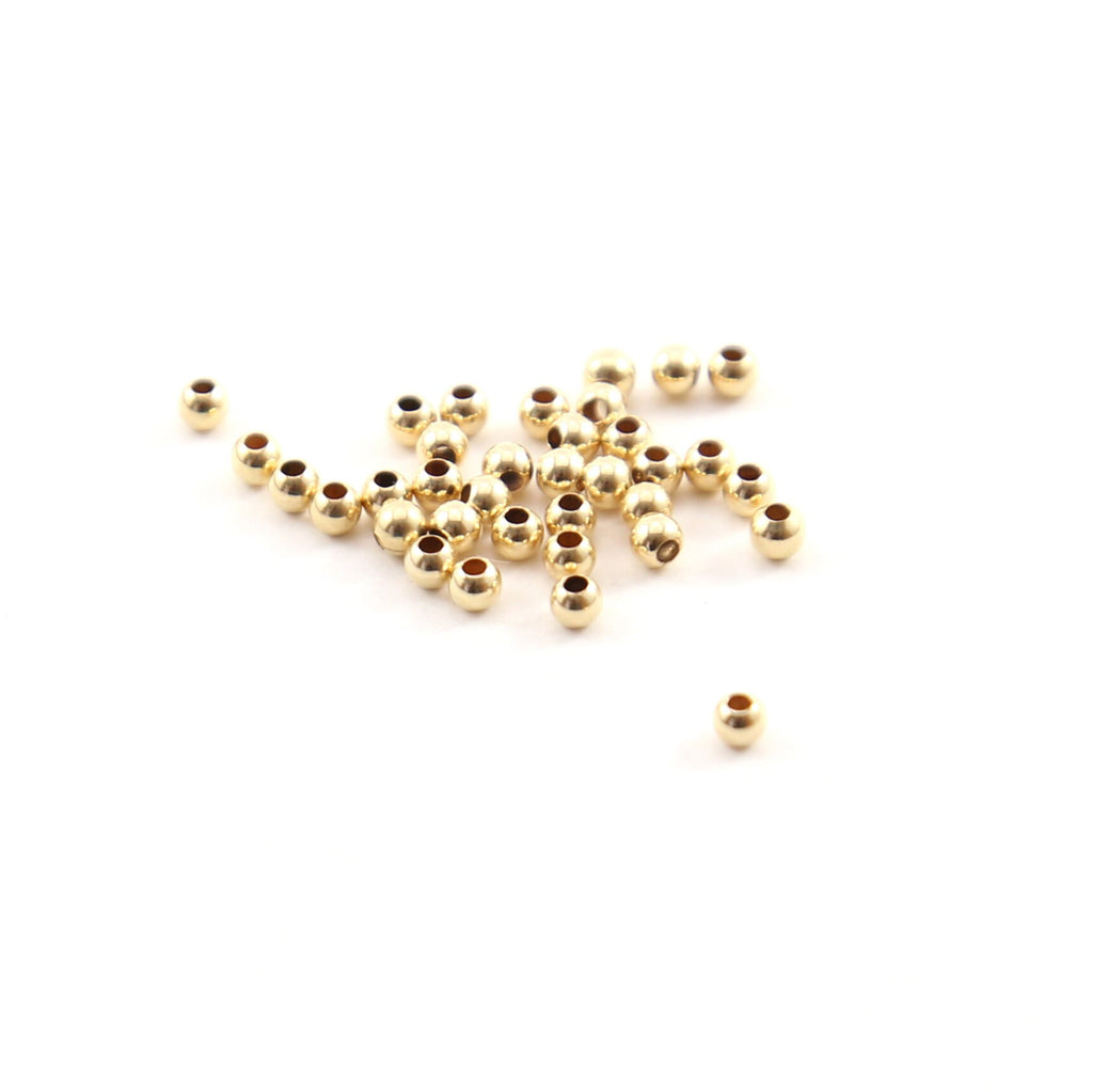 14K Gold Filled 3mm Smooth Seamless Round Spacer Beads (25pc)