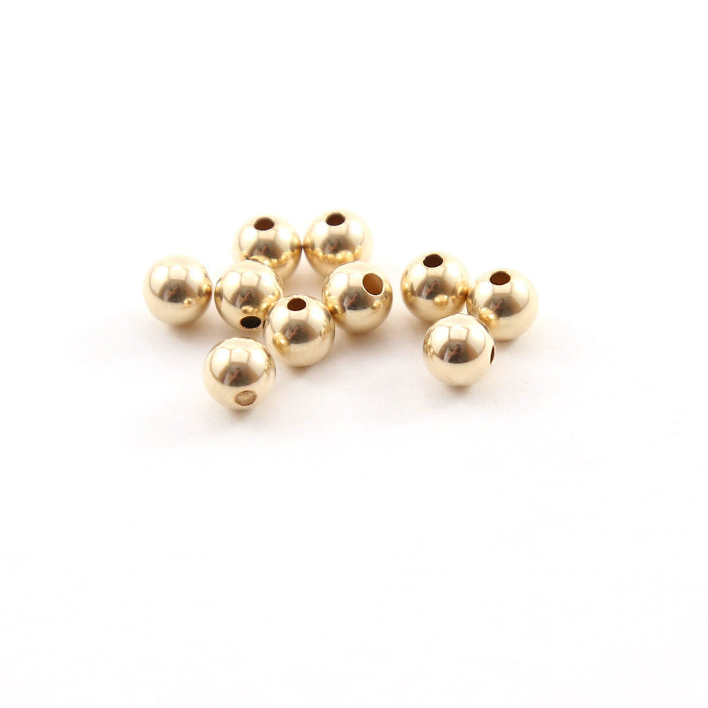 14K Gold Filled 5mm Smooth Seamless Round Spacer Beads (10pc)