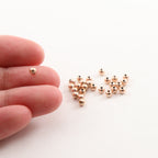Rose Gold Filled 3mm Smooth Seamless Round Spacer Beads (25pc)
