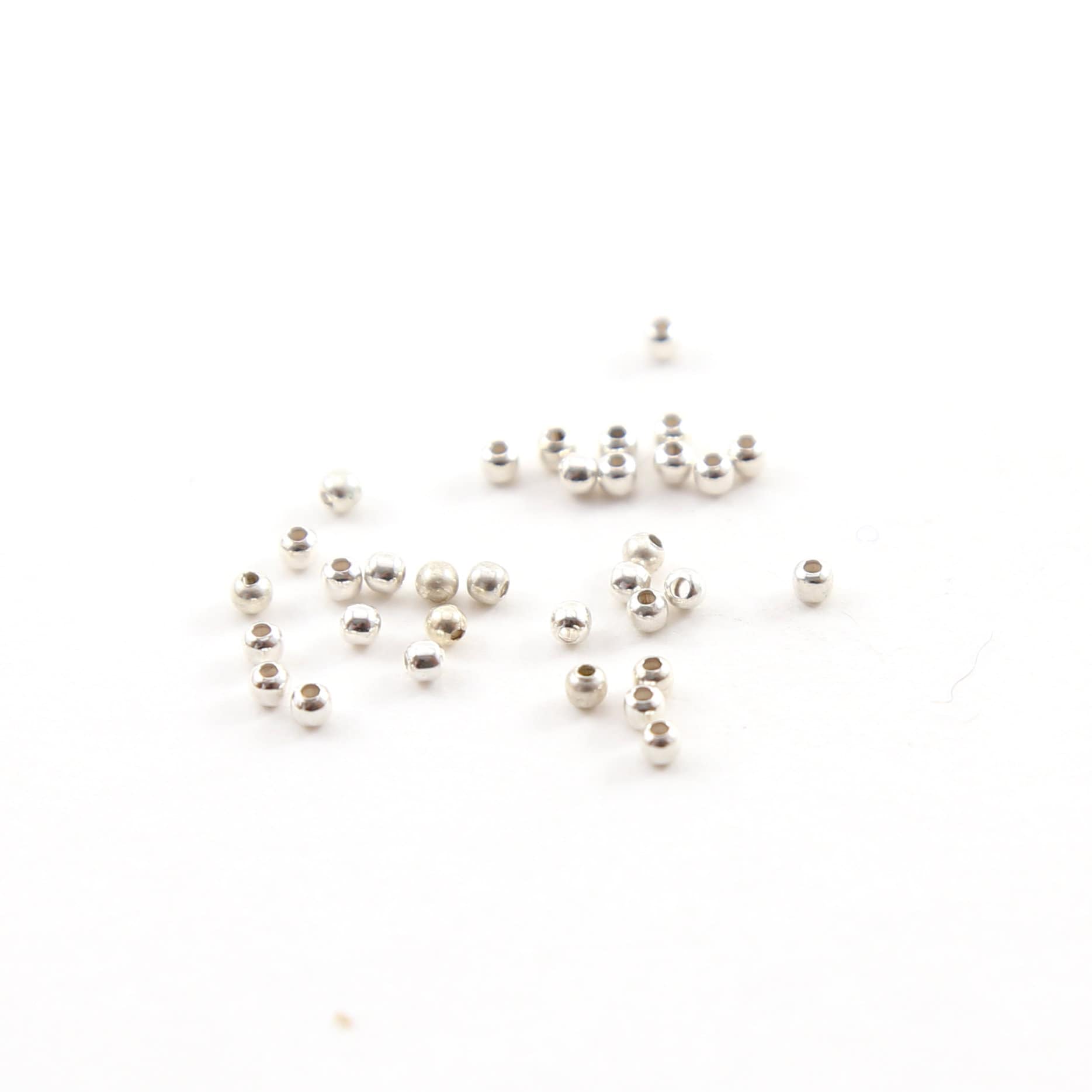 Sterling Silver 2mm Smooth Seamless Round Spacer Beads (25pc)