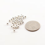 Sterling Silver 4mm Smooth Seamless Round Spacer Beads (25pc)