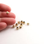 14K Gold Filled 4mm Corrugated Seamless Round Spacer Beads (10pc)