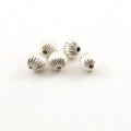 Sterling Silver 8mm Corrugated Seamless Round Spacer Beads (5pc)